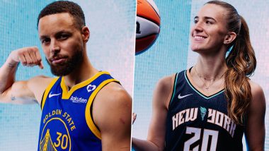 NBA All-Star Weekend 2024: Stephen Curry Defeats Sabrina Ionescu in First Ever WNBA vs NBA 3-Point Shootout (Watch Video Highlights)