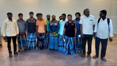 Tamil Nadu: 18 Indian Fishermen Arrested by Sri Lankan Navy Over Maritime Violations Return Home (Watch Video)