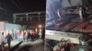 Andhra Pradesh Train Derailment Video: Four Wagons of Goods Train Derails at Rayanapadu Near Vijayawada Railway Station, No Casualties Reported