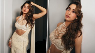 Janhvi Kapoor Shines in Stunning Sequin Beaded Saree, Raises Glamour Quotient in Her Latest Look! (View Pics)