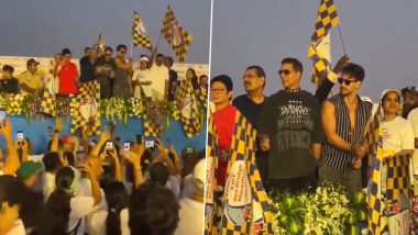 Akshay Kumar and Tiger Shroff, Stars of Bade Miyan Chote Miyan, Flag Off 5km Marathon at Atal Setu (Watch Video)
