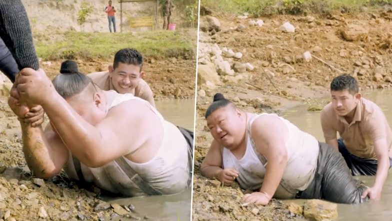 ‘Aaj JCB Ka Test Tha’: Nagaland BJP Leader Temjen Imna Along Pulled Out From Muddy Pond After Getting Stuck in it, Here’s His Quirky Take on Situation (Watch Video)