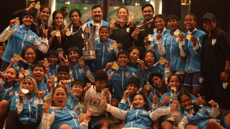 Indian Women’s U19 Football Team Receives Warm Welcome in Delhi Following SAFF Championship 2024 Win