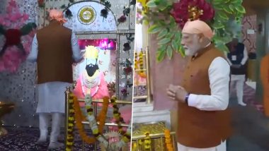 PM Narendra Modi Attends Sant Guru Ravidas's Birth Anniversary Celebrations in Varanasi, Unveils Statue (Watch Video)