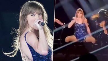 Taylor Swift Almost FALLS off Her Chair During Performance at Eras Tour in Tokyo (Watch Video)