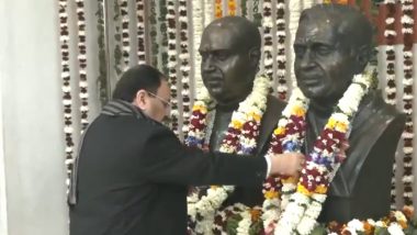 Deendayal Upadhyaya Death Anniversary 2024: BJP Party President JP Nadda Pays Floral Tribute to Key Party Ideologue on His Punyatithi (Watch Video)
