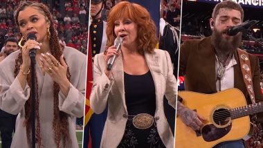 Super Bowl 2024: ICYMI, Check Out Andra Day, Reba McEntire, Post Malone and Other Musical Performances During the NFL Game (Watch Videos)