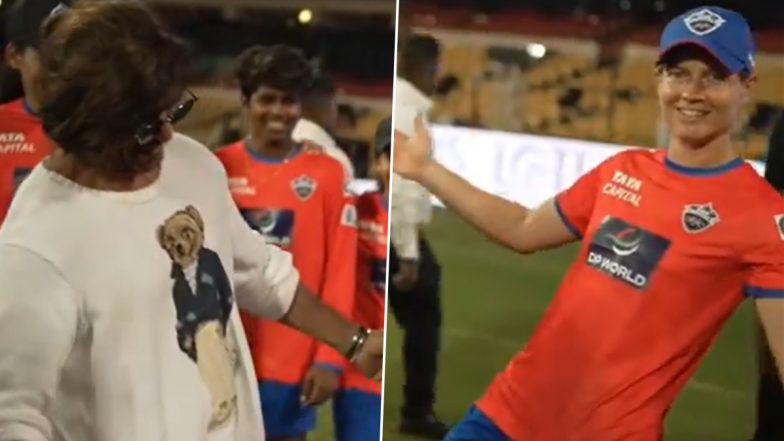 Shah Rukh Khan Strikes Iconic Pose With Delhi Capitals Captain Meg Lanning at WPL 2024 Opener