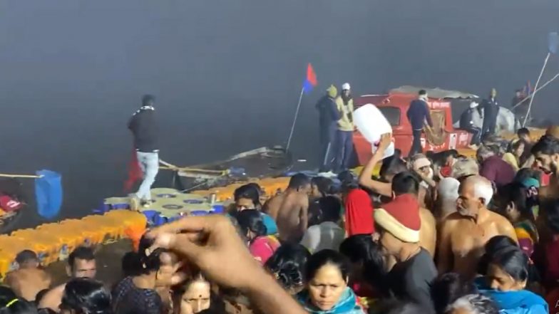 Basant Panchami 2024: Thousands of Devotees Take Holy Dip in Sangam at Magh Mela in UP's Prayagraj (Watch Video)