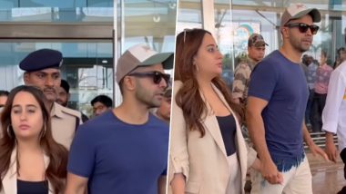 Rakul Preet Singh-Jackky Bhagnani Wedding: Varun Dhawan and Natasha Dalal Reach Goa Ahead of Couple’s Marriage Festivities (Watch Video)