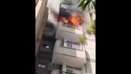 Delhi Fire Video: Two Women Jump off Balcony As Blaze Erupts in Residential Apartment in Dwarka, One Dead