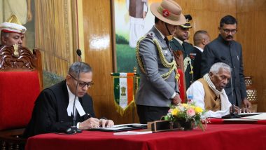 Meghalaya: Governor Phagu Chauhan Administers Oath to Chief Justice S Vaidyanathan (See Pics)