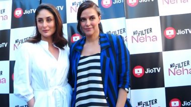 No Filter Neha: Kareena Kapoor To Grace the Sixth Season of Neha Dhupia’s Talk Show, Duo Poses Together As They Begin Shooting (View Pic)