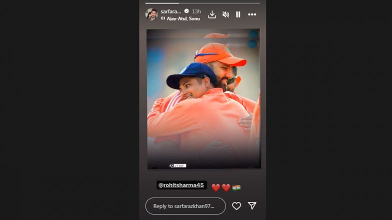 Sarfaraz Khan Shares Heartwarming Instagram Story Featuring Rohit Sharma After Making Debut in India vs England 3rd Test 2024 (See Post)