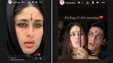 Kareena Kapoor Khan Melts Hearts As She Joins Viral ‘Me at 21’ Trend, Shares Photo With Shah Rukh Khan From Asoka (View Pic)