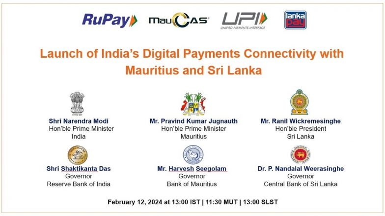 UPI Service Launch in Sri Lanka, Mauritius Live Streaming: Watch Live Telecast of PM Narendra Modi Launching India’s Digital Payments Connectivity