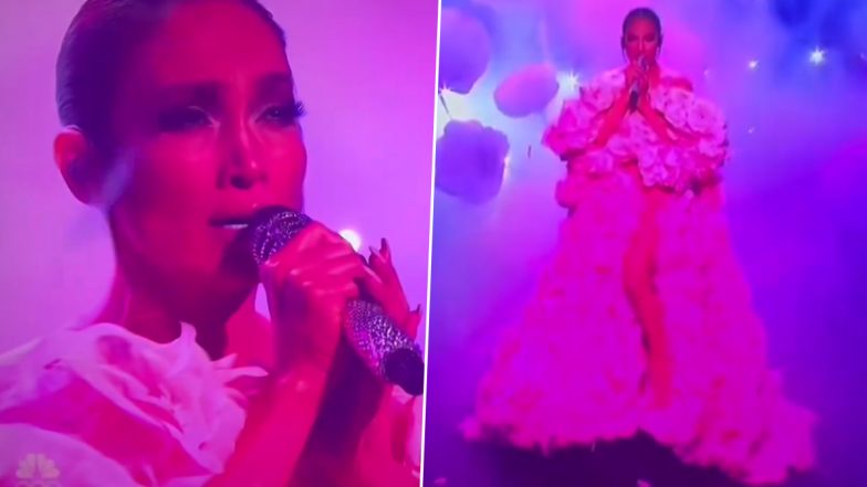 Jennifer Lopez Makes Electric Return to SNL, Singer Performs on ‘Can’t Get Enough' With Rappers Latto and Redman (Watch Video)