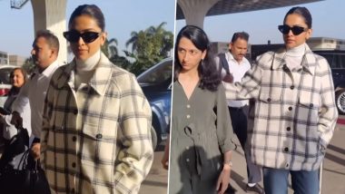 Deepika Padukone Rocks Airport Look With Stylish Shacket, Fighter Actress Spotted With Sister Anisha! (Watch Video)