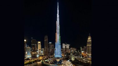 Burj Khalifa Lit Up With Indian Flag, ‘Guest of Honor – Republic of India’ Words Ahead of PM Narednra Modi’s Address at World Government Summit (See Pic)