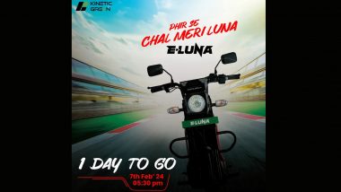 Kinetic E-Luna To Launch on February 7; Know Pre-Booking Price and Other Details of Upcoming Kinetic Electric Moped