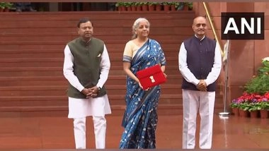 Business News | Budget 2024: Sitharaman Calls on President Murmu Before Arrival in Parliament