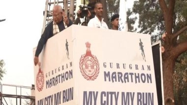 Sports News | Haryana CM Manohar Lal Khattar, India Batter Shikhar Dhawan Flag off Gurugram Marathon 2024