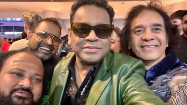 AR Rahman Shares Rare Selfie Moment with Winners Shankar Mahadevan, Zakir Hussain, and Selva Ganesh at 2024 Grammy Awards! (View Pic)