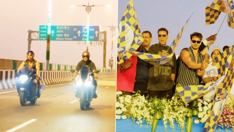 Bade Miyan Chote Miyan: Akshay Kumar and Tiger Shroff Flag Off First-of-Its-Kind Marathon at Atal Setu Bridge, Mumbai (Watch Video)