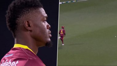 Angry Alzarri Joseph Gives Death Stare to His Teammates After They Do Not Attempt Catch During AUS vs WI 1st T20I 2024, Video Goes Viral