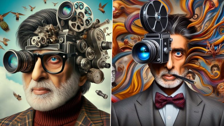 Amitabh Bachchan Completes 55 Years in Cinema; Big B Delights Fans With AI-Generated Images of Himself (View Pics)