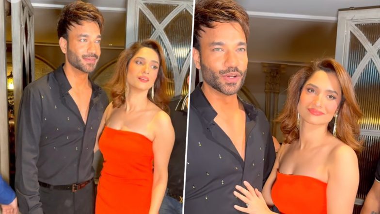 Ankita Lokhande Steps Out for Date Night With Husband Vicky Jain; Couple Strikes a Stylish Pose for Paparazzi (Watch Video)