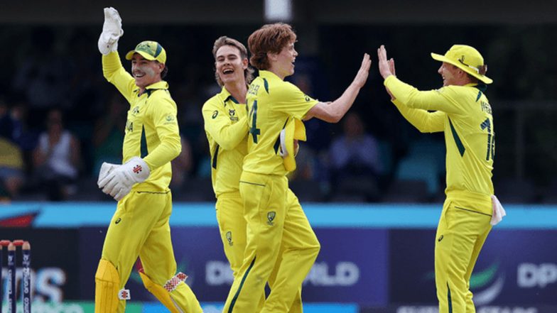 How To Watch AUS U19 vs PAK U19, ICC Under-19 Cricket World Cup 2024 Free Live Streaming Online? Get Live Telecast of Australia U19 vs Pakistan U19 Semi-Final Match & Score Updates on TV in India