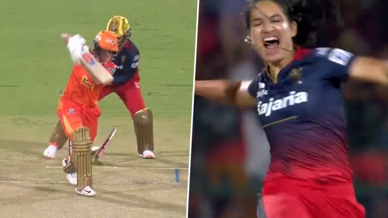 Timber! Renuka Singh Thakur Cleans Up Beth Mooney With An Inswinger During RCB-W vs GG-W WPL 2024 Match (Watch Video)