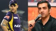 &lsquo;Said Sorry to Brendon McCullum in Front of Entire Team&rsquo; Gautam Gambhir Recollects Apologizing to Former KKR Star for Dropping Him for IPL 2012 Final (Watch Video)