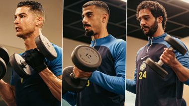 'Lifting Weights Today, Lifting Trophies Tomorrow', Al-Nassr Shares Social Media Post of Cristiano Ronaldo and Fellow Teammates Training With Dumbells