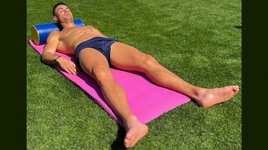 ‘Nothing Beats a Little Sunshine…..’, Cristiano Ronaldo Shows Off Well-Toned Body in Post-Training Recovery Session (See Pic)