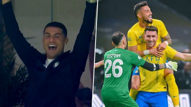 Cristiano Ronaldo Reacts As Aymeric Laporte Scores Incredible Goal From His Own Half During Al-Nassr vs Inter Miami Riyadh Season Cup 2024 Match, Video Goes Viral