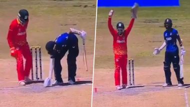 England’s Hamza Shaikh Controversially Given Out ‘Obstructing the Field’ After He Hands Ball to Wicketkeeper During ICC U19 World Cup 2024 Match (Watch Video)