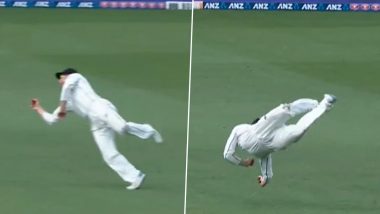 Stunner! Glenn Phillips Grabs a Sensational Diving One-Handed Catch To Dismiss Keegan Petersen During NZ vs SA 2nd Test 2024