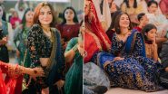 Hania Aamir Looks Gorgeous in a Royal Blue Lehenga Adorned With Gold Embroidery Work (View Pics)