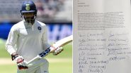 Hanuma Vihari Reveals Andhra Cricketers Want Him To Continue As Skipper, Shares Letter Written by Players to ACA After Alleging Political Interference in His Removal as Captain