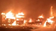 Palghar Fire: Blaze Erupts in Parking Lot of Nalasopara&rsquo;s Dhaniv Bagh Locality, Seven Vehicles Reduced to Ashes (Watch Video)