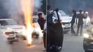 Noida: Youths Start Honking After Parking Car in Middle of Road, Burst Firecrackers; Case Registered After Video Goes Viral