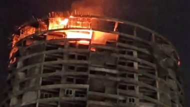 Navi Mumbai Fire: Massive Blaze Erupts on 27th Floor of Multi-Storey Building in Shiravane MIDC Area, No Injuries Reported