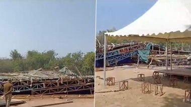 Delhi: Eight People Injured After Temporary Structure Collapses Near Jawaharlal Nehru Stadium, Video Surfaces