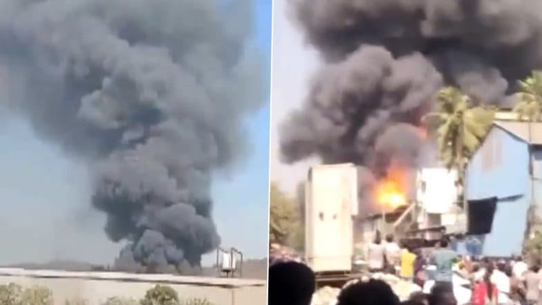 Navi Mumbai Fire: Blaze Erupts in Two Companies at Gami Industrial Park, Fire Tenders Rushed to Spot (Watch Video)