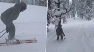 ‘Fresh Powder Made the Going Bit Slow’: Omar Abdullah Enjoys Skiing in Gulmarg, Shares Video