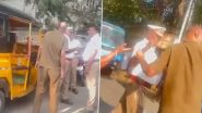 Brawl Caught on Camera in Coimbatore: Drunk Auto Driver Abuses Traffic Cops During Routine Vehicle Check in Tamil Nadu, Video Surfaces