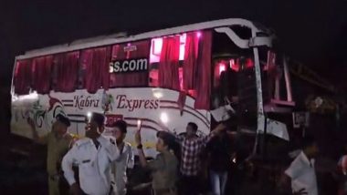 Gujarat Road Accident: Two Dead, Several Injured After Cement Tanker Hits Bus in Nadiad