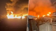 Mira Bhayandar Fire: Blaze Erupts in Slums of Azad Nagar Area, Video Shows Raging Flames and Thick Smoke